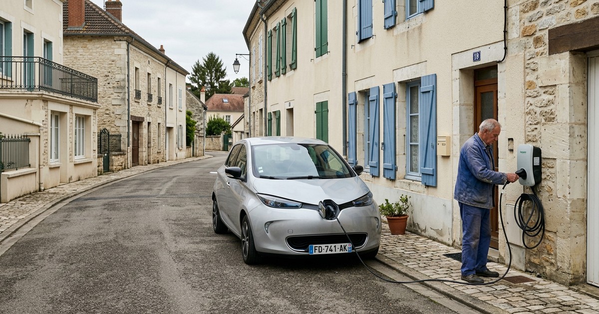 Installation de borne de recharge à Champfleury